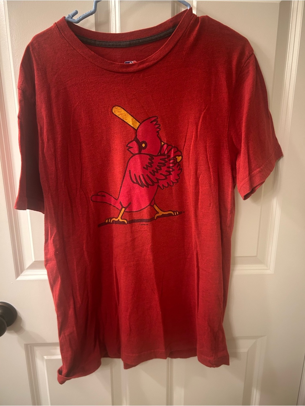 Men's Red St Louis Cardinal Graphic Baseball Tee—Size Large